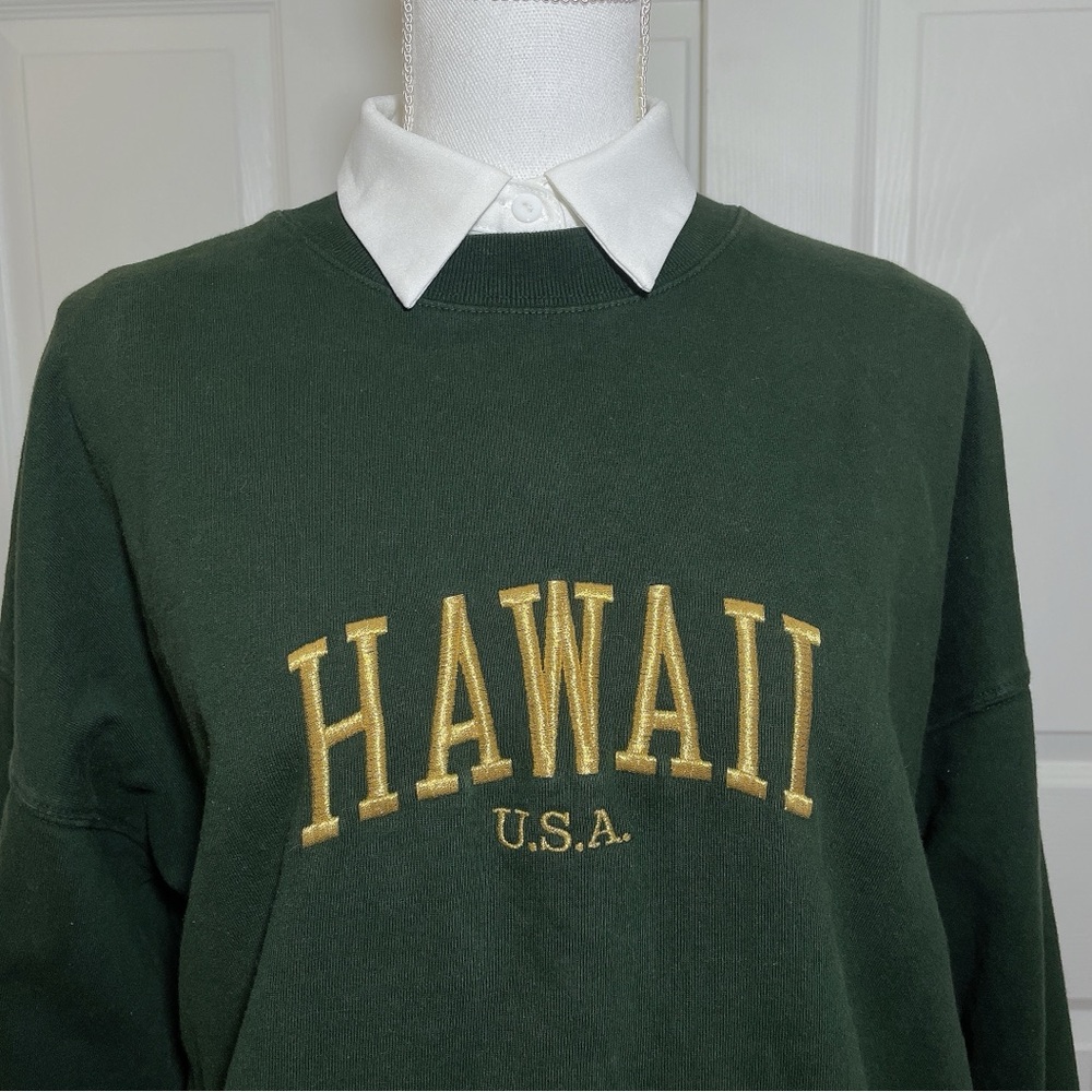 Brandy Melville gold embroidered oversized sweatshirt - Picture 3 of 4